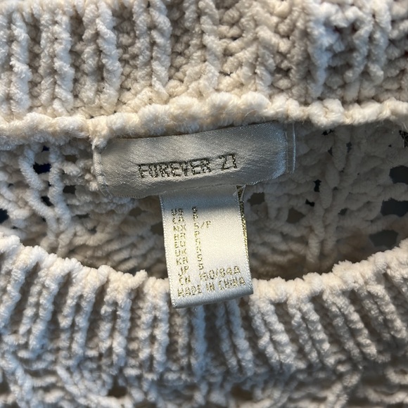 Adorable Forever 21 hallow sweater. I am 5’3”. It fits me well! - Picture 3 of 3